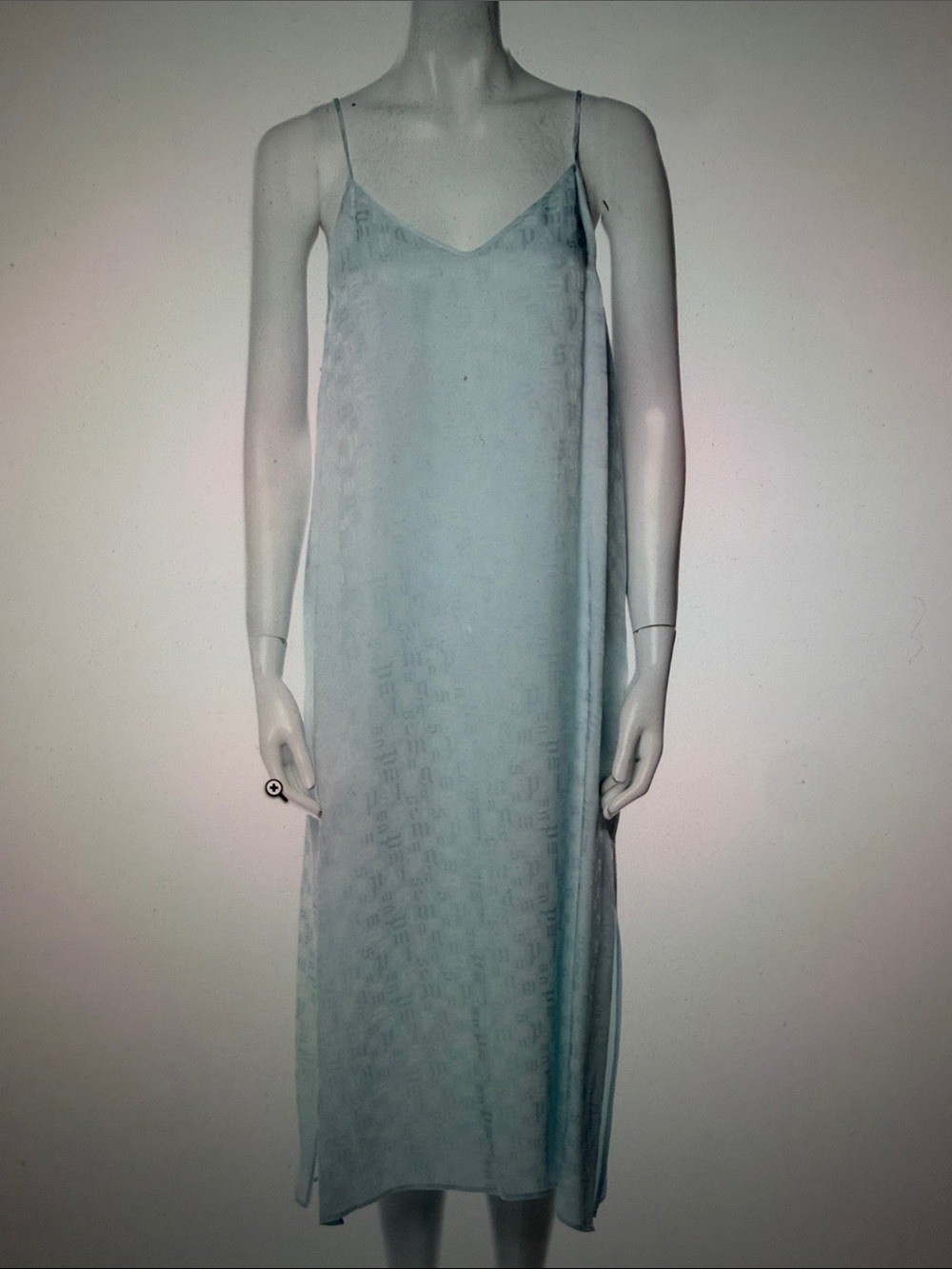 Palm Angels Pale Blue Slip Maxi Dress